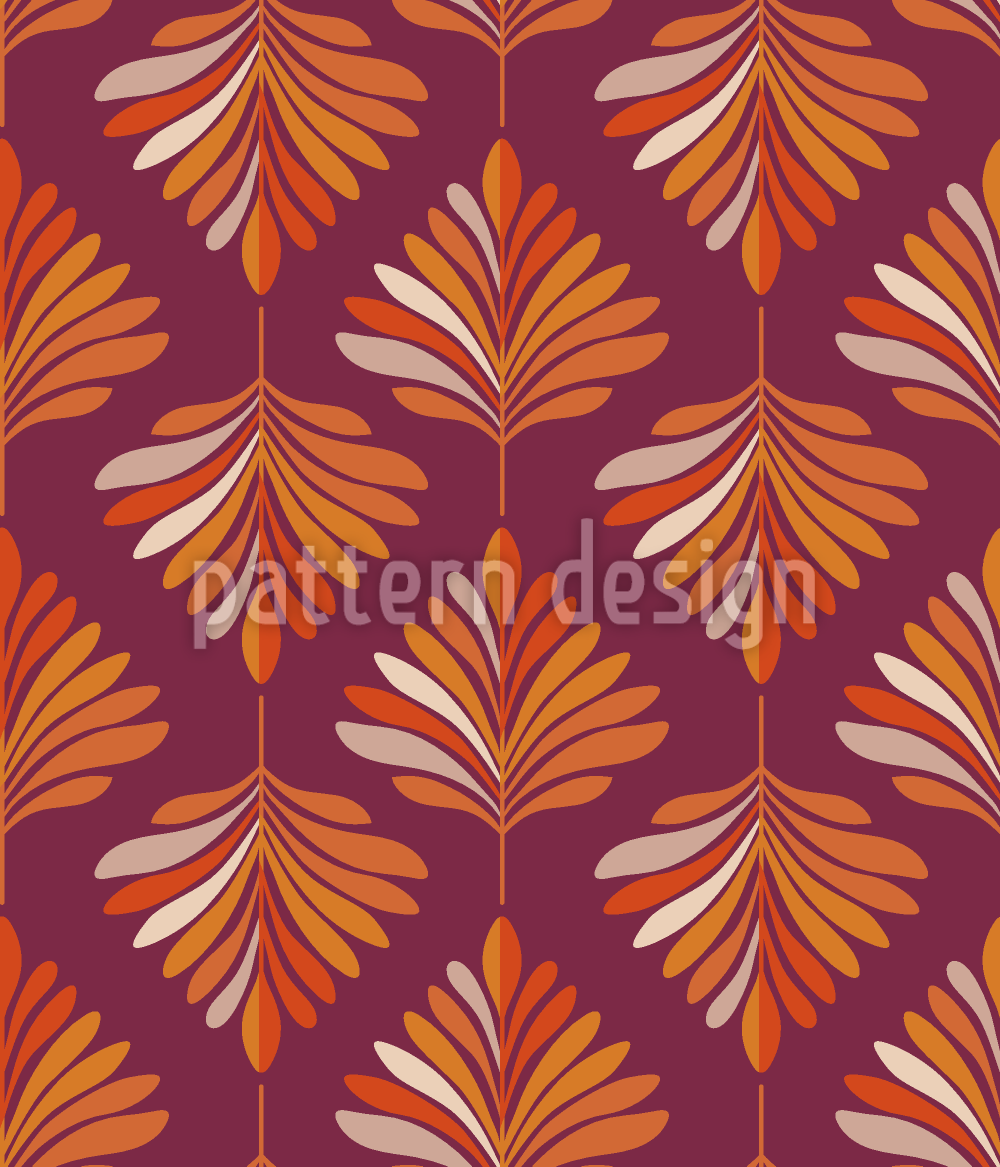 Planta de hoja ornamental Estampado Vectorial Sin Costura