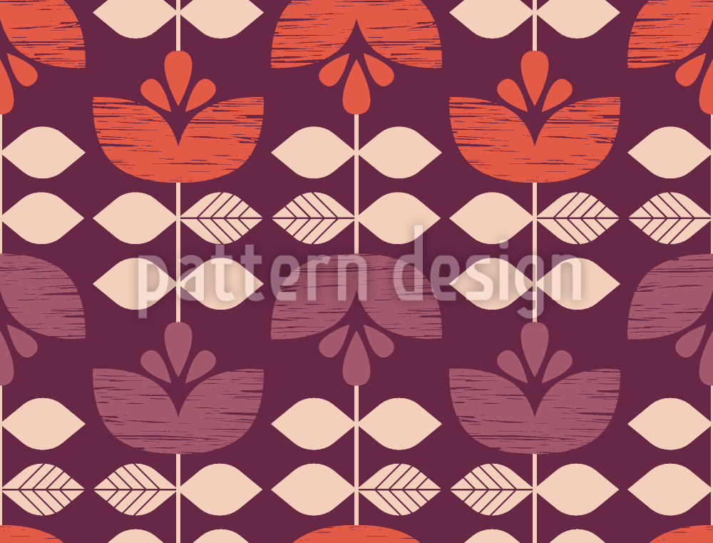 Guirlandas de Flores Retro Design de padrão vetorial sem costura