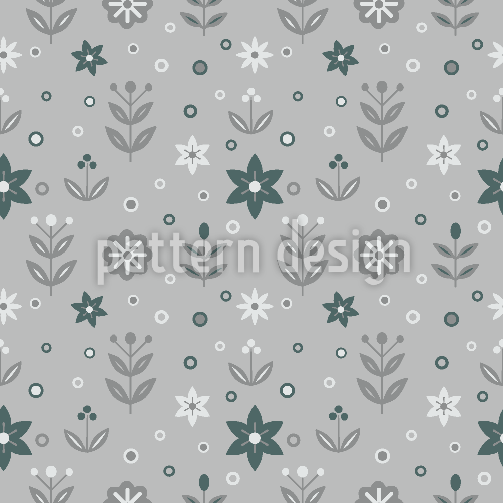 Nordic Soft Floral Seamless Vector Pattern Design