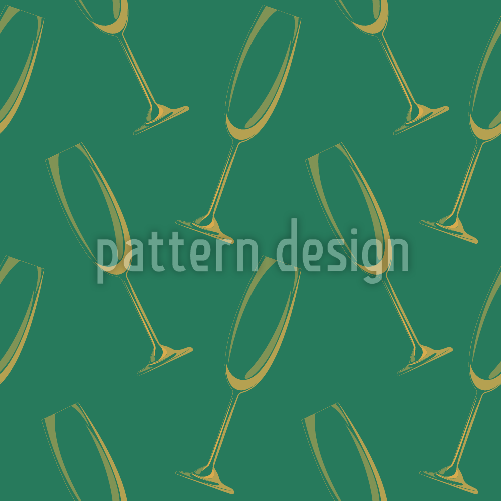 Champagne Glasses Seamless Vector Pattern Design
