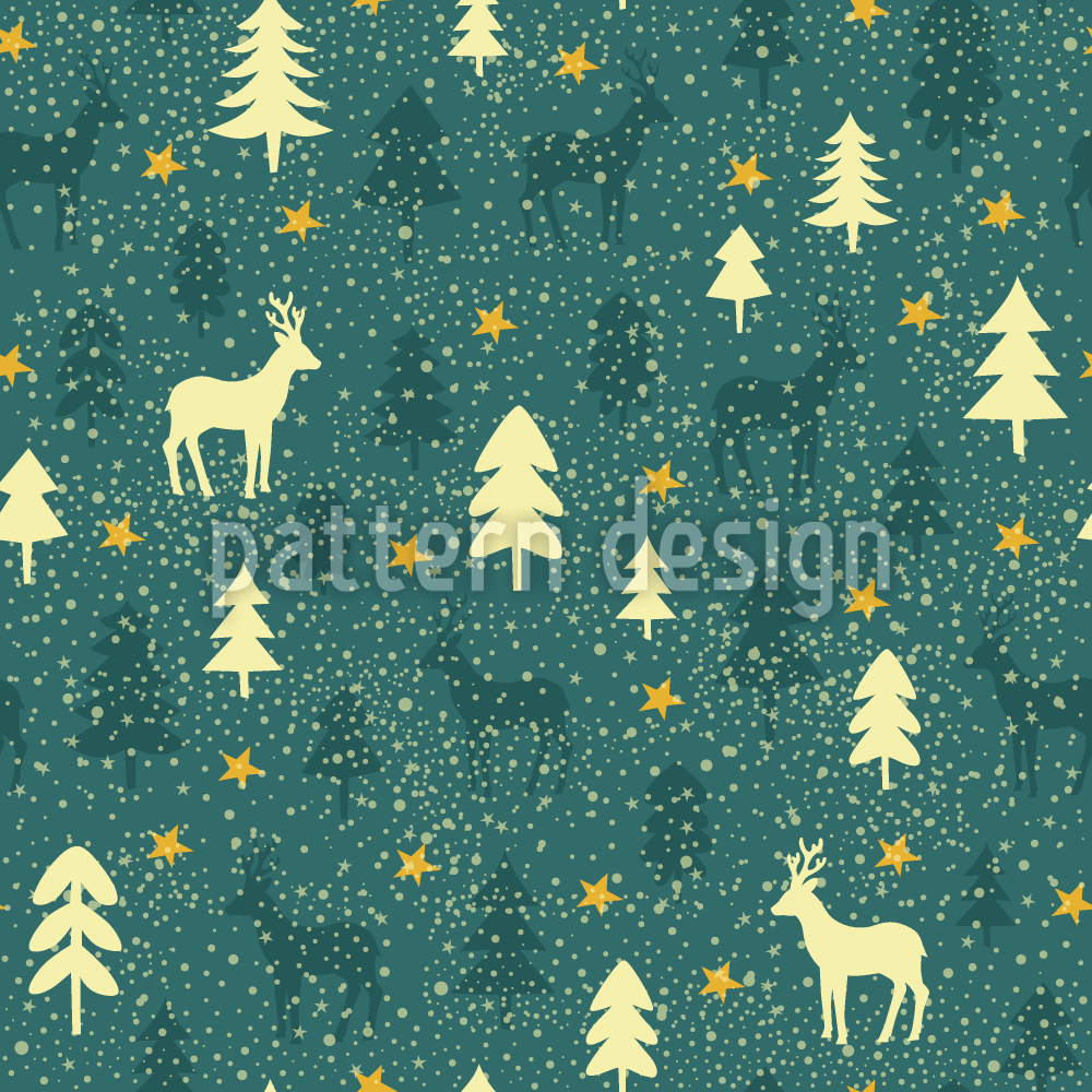 Neige Dans La For&ecirc;t Motif Vectoriel Sans Couture