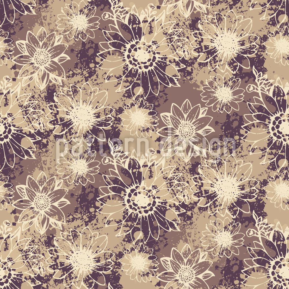 Fleur de teinture de caf&eacute; Motif Vectoriel Sans Couture