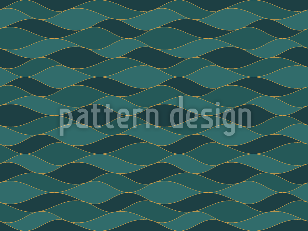 Oceano ondulado Design de padr&atilde;o vetorial sem costura