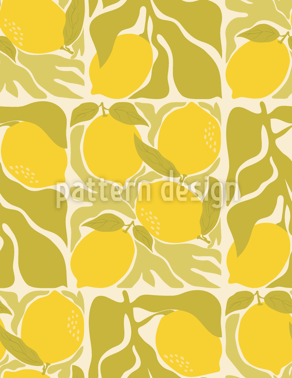 Retro Aesthetic Lemons Seamless Vector Pattern Design
